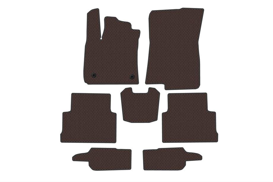 Dacia Jogger 2022- Rubber Floor Mats Carsuit (3 Rows, Brown) Image