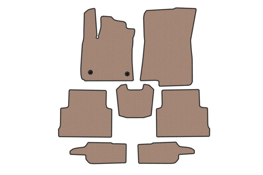 Dacia Jogger 2022- Rubber Floor Mats Carsuit (3 Rows, Beige) Image