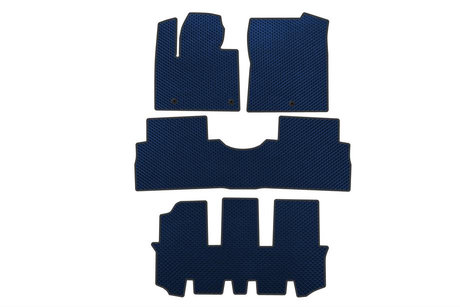 Hyundai Santa Fe 4 2018-2023 EVA Floor Mats (3 Rows, Blue) Image