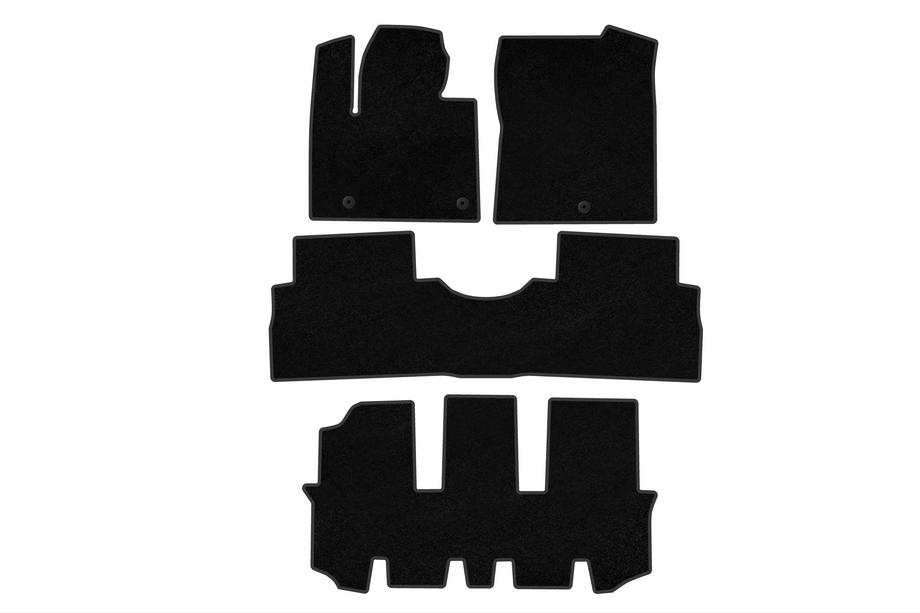 Hyundai Santa Fe 4 2018-2023 Textile Floor Mats Classic (3 Rows, Black) Image