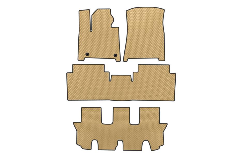 Hyundai Santa Fe 5 2023- EVA Floor Mats (3 Rows, Beige) Image