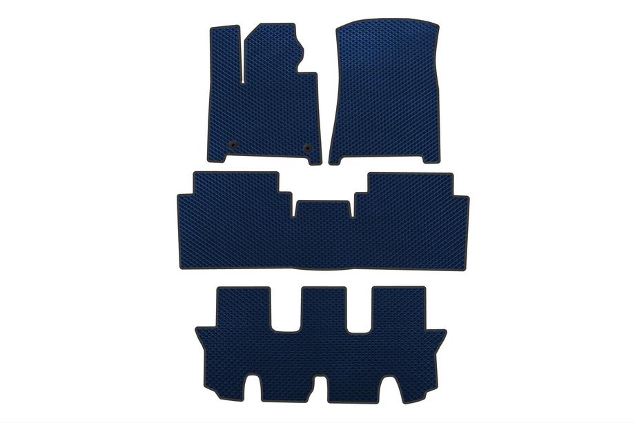 Hyundai Santa Fe 5 2023- EVA Floor Mats (3 Rows, Blue) Image