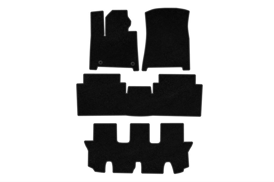Hyundai Santa Fe 5 2023- Textile Floor Mats Premium (3 Rows, Black) Image