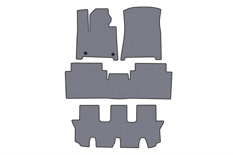 Hyundai Santa Fe 5 2023- Rubber Floor Mats Carsuit (3 Rows, Gray) Image