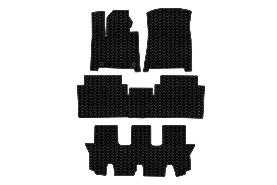 Hyundai Santa Fe 5 2023- Rubber Floor Mats Carsuit (3 Rows, Black) Image