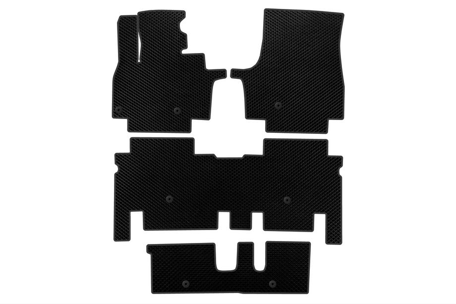 KIA EV9 EVA Floor Mats (3 Rows, Black) Image