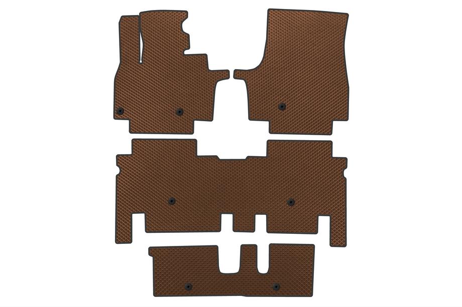 KIA EV9 EVA Floor Mats (3 Rows, Brown) Image