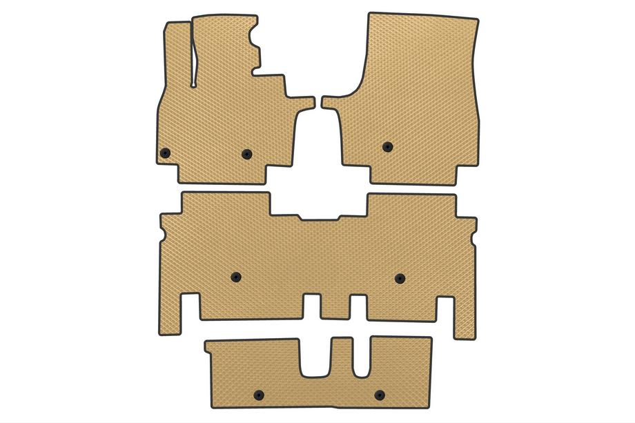 KIA EV9 EVA Floor Mats (3 Rows, Beige) Image