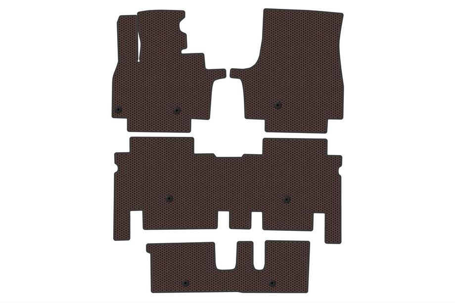 KIA EV9 Rubber Floor Mats Carsuit (3 Rows, Brown) Image