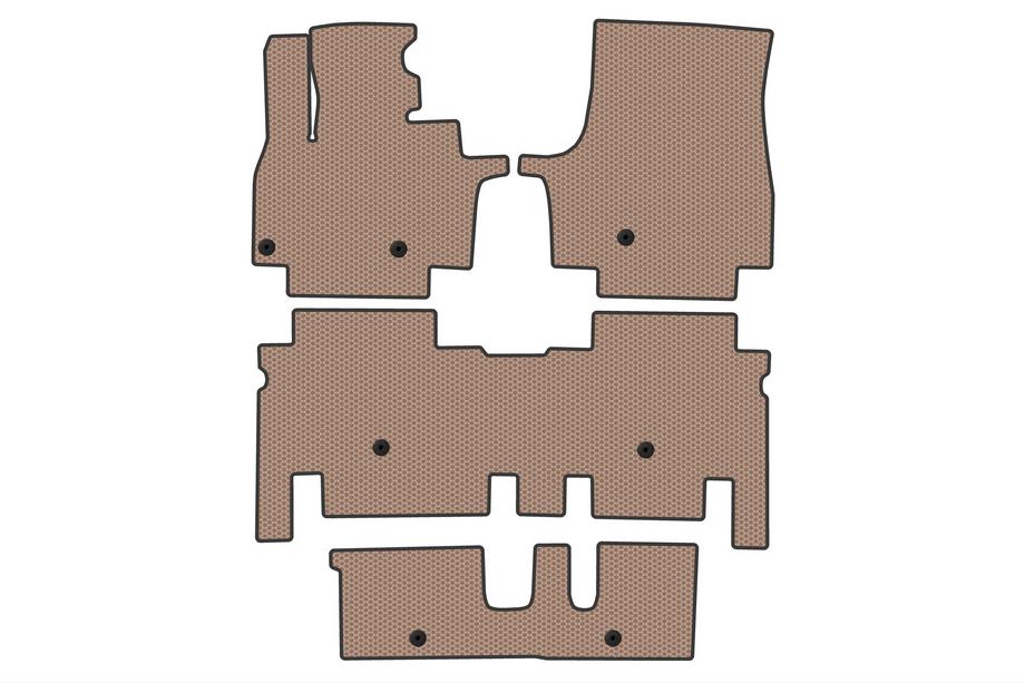 KIA EV9 Rubber Floor Mats Carsuit (3 Rows, Beige) Image