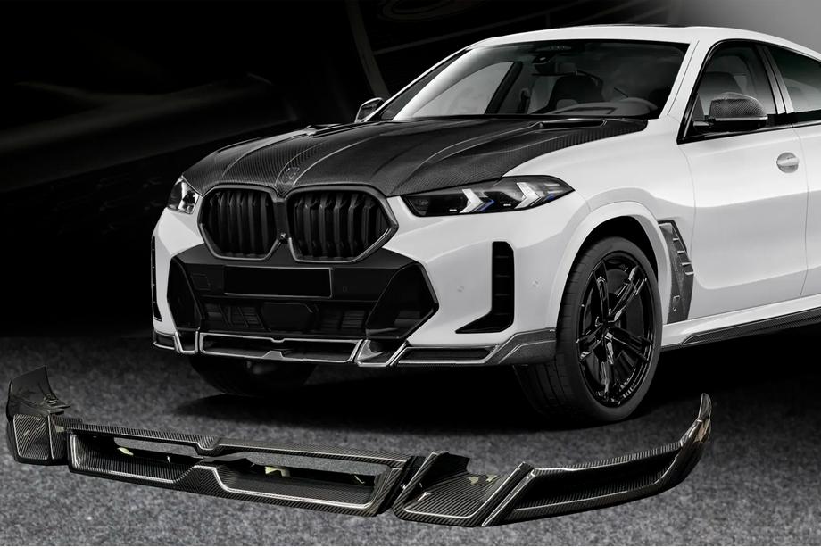 BMW X6 G06 2019–2027 Front Bumper Lip LRT (for M-Sport 2023+, Carbon) Photo 1