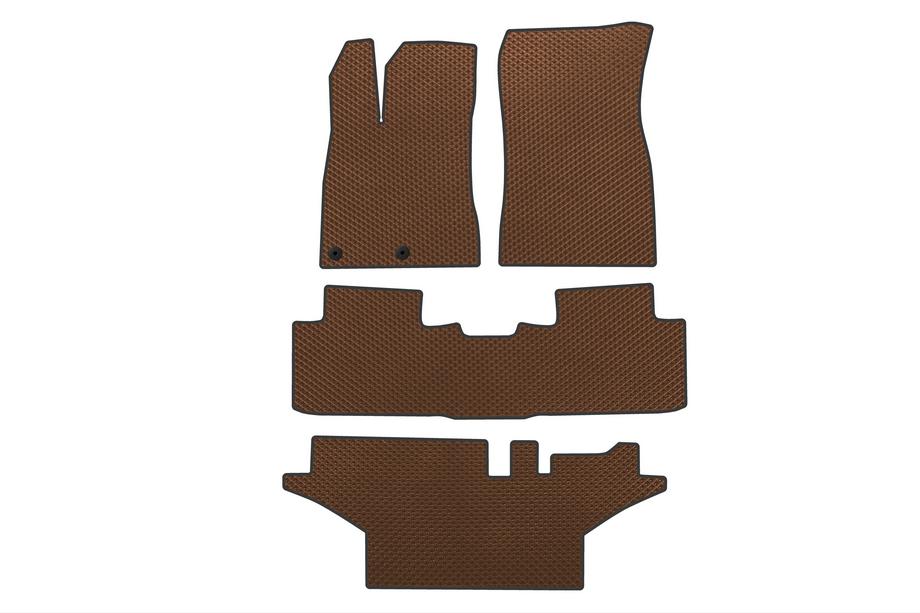 Peugeot 5008 2024- EVA Floor Mats (3 Rows, Brown) Image