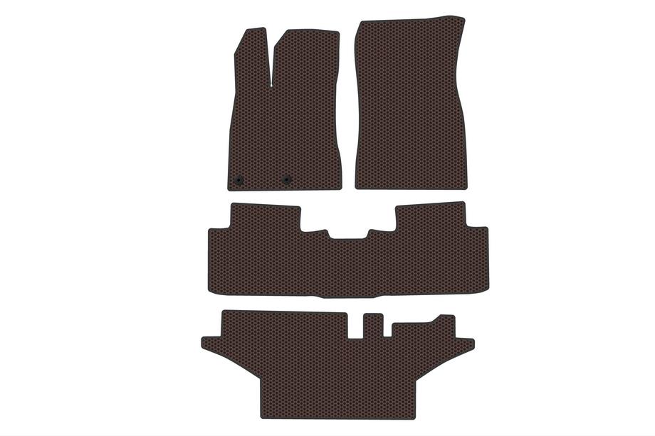 Peugeot 5008 2024- Rubber Floor Mats Carsuit (3 Rows, Brown) Image