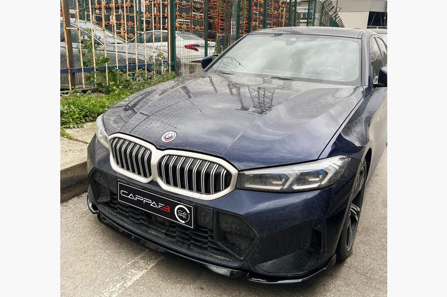BMW 3 Series G20/G21 2018- Front Bumper Lip EuroCap V1 (for M-Performance 2022-, Gloss Black) Image