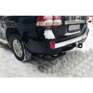 Rear Corner Bars AK003 Black (2 pcs, stainless steel) Toyota Land Cruiser 200 2007-2021 photo 1