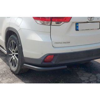 Rear Corner Bars Black (2 pcs, stainless steel) Toyota Highlander 2013-2019 photo 1