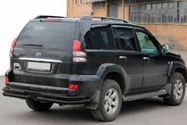 Toyota Land Cruiser Prado 120 2002-2009 Rear Double Bars AK003-1 Black (2 pcs, Stainless Steel) photo 1