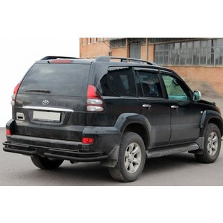 Rear Double Bars AK003-1 Black (2 pcs, Stainless Steel) Toyota Land Cruiser Prado 120 2002-2009 photo 1