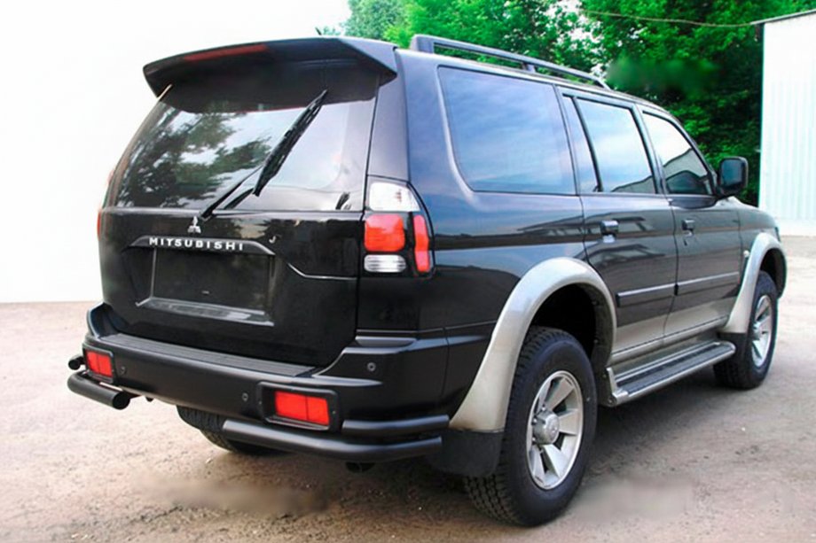 Mitsubishi Pajero Sport 1996-2007 Rear Double Corner Bars Black (2 pcs, Stainless Steel) Photo 1