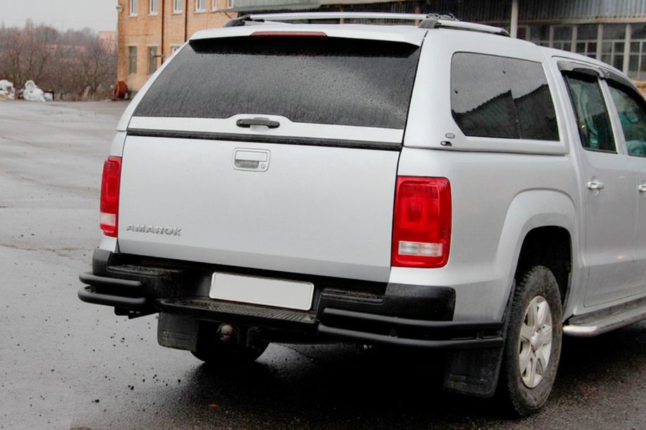 Volkswagen Amarok 2010-2022 Rear Corner Bars AK003-Double Black (2 pcs, stainless steel) Image