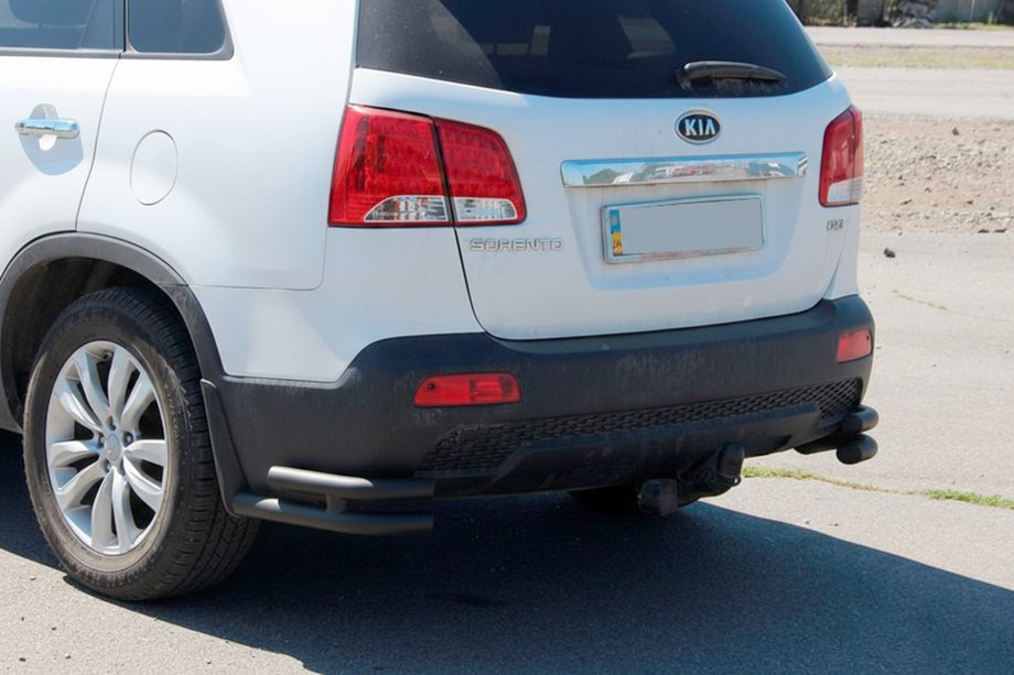 Kia Sorento II XM 2009-2014 Rear Double Corner Bars AK003-Double Black (Stainless Steel) Photo 1