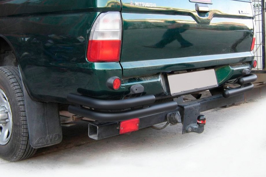 Mitsubishi L200 1996-2006 Rear Corner Bars AK003-Double Black (2 pcs, stainless steel) Image