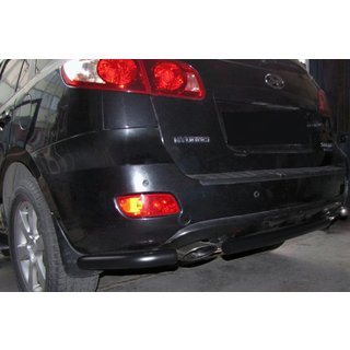 Rear corner bars with center section AK0073 Black (2 pcs, stainless steel) Hyundai Santa Fe 2 2006-2012