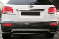 Kia Sorento II XM 2009-2014 Rear corner bars with center section AK007-3 Black (2 pcs, stainless steel) photo 1
