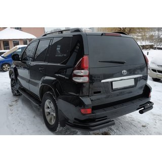Rear Double Bars AK003-2 Black (2 pcs, Stainless Steel) Toyota Land Cruiser Prado 120 2002-2009 photo 3
