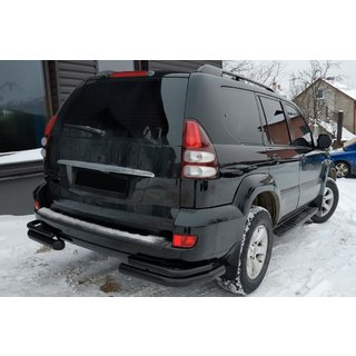 Rear Double Bars AK003-2 Black (2 pcs, Stainless Steel) Toyota Land Cruiser Prado 120 2002-2009 photo 1
