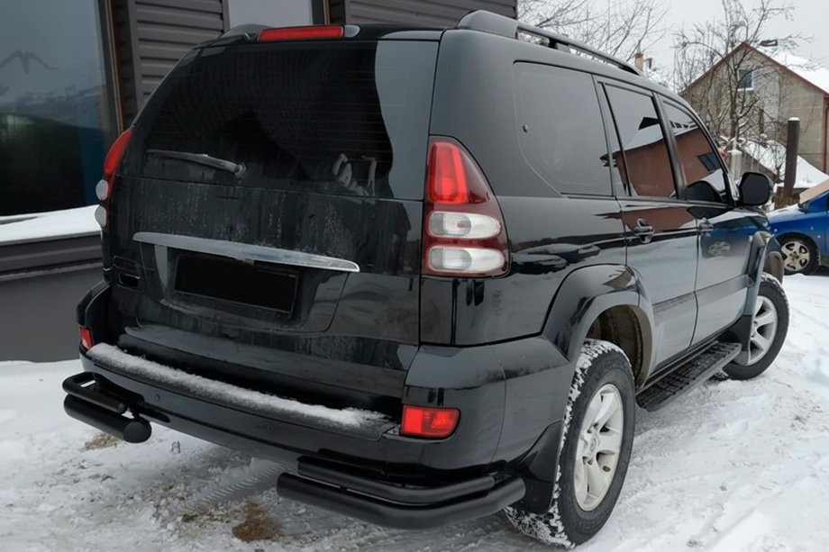Toyota Land Cruiser Prado 120 2002-2009 Rear Double Bars AK003-2 Black (2 pcs, Stainless Steel) Image