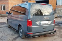 Volkswagen T6 2015-2024 Rear Corner Bars AK003-Double Black (2 pcs, stainless steel) photo 5