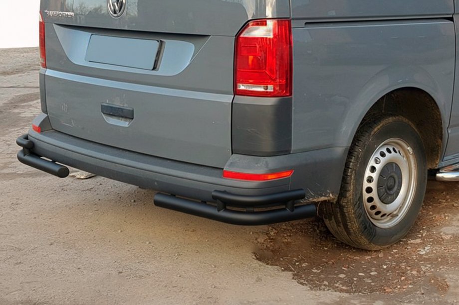 Volkswagen T6 2015-2024 Rear Corner Bars AK003-Double Black (2 pcs, stainless steel) Image