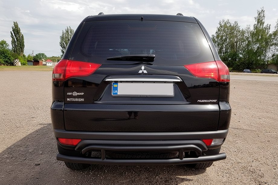 Mitsubishi Pajero Sport 2008-2015 Rear Guard AK002-2 Black (2 pcs, stainless steel) Photo 1