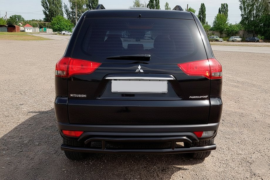 Mitsubishi Pajero Sport 2008-2015 Rear Guard AK002-2 Black (2 pcs, stainless steel) Photo 4