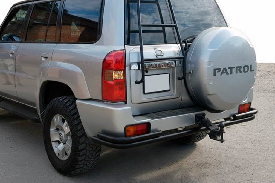 Nissan Patrol Y61 1997-2011 Rear Roll Bar AK005-3 Black (Stainless Steel) Image