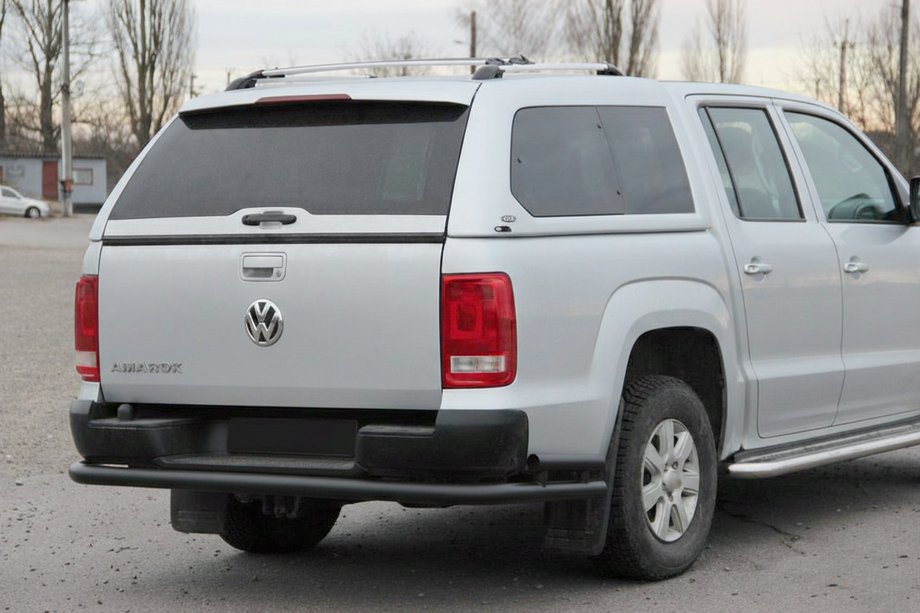Volkswagen Amarok 2010-2022 Rear Bumper Guard AK005-2 Black (2 pcs, Stainless Steel) Image