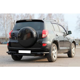 Rear Bumper Guard AK005-2 Black (2 pcs, Stainless Steel) Toyota Rav 4 2006-2013 photo 1