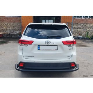 Rear Bumper Guard AK005-2 Black (2 pcs, Stainless Steel) photo 2