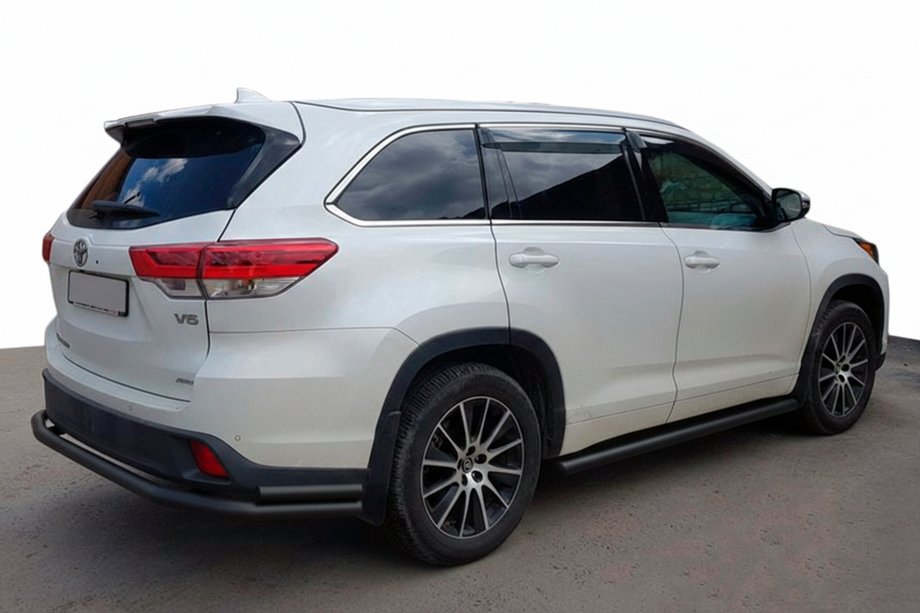 Toyota Highlander 2013-2019 Rear Bumper Guard AK005-2 Black (2 pcs, Stainless Steel) Image