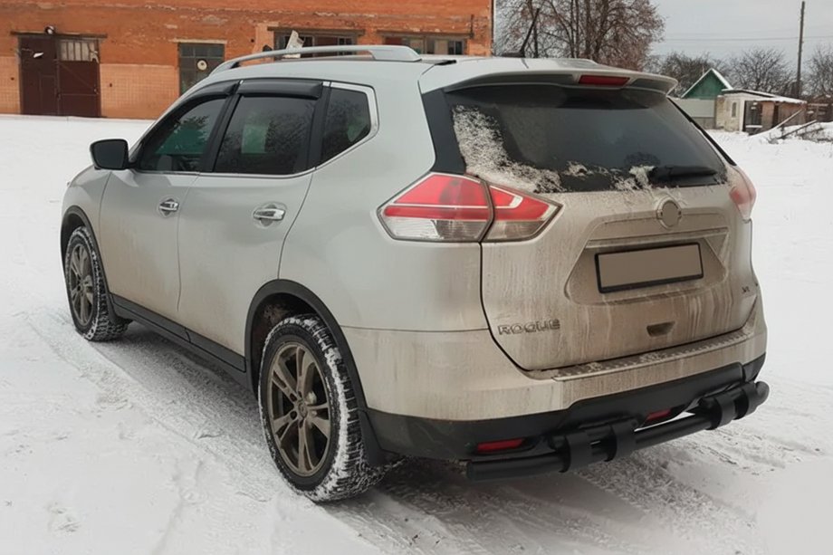 Nissan X-trail T32/Rogue 2014-2021 Rear protection bar NSXT.13.6.B1-08 Black (stainless steel) Photo 1