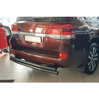 Rear Bumper Guard AK002-double Black (2 pcs, stainless steel) Toyota Land Cruiser 200 2007-2021 photo 1