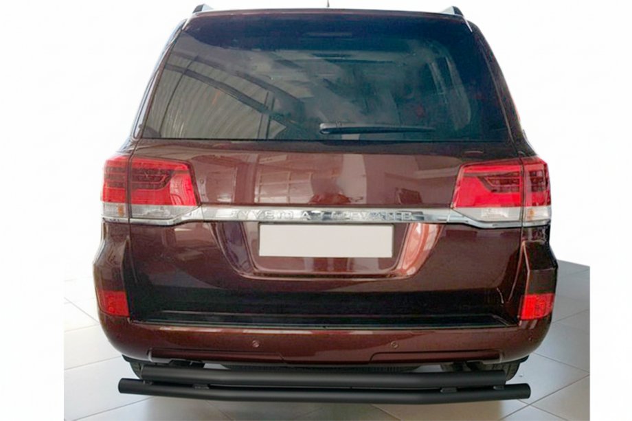 Toyota Land Cruiser 200 2007-2021 Rear Bumper Guard AK002-double Black (2 pcs, stainless steel) Photo 2