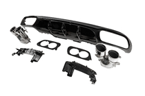 Mercedes E-class W213 2016-2023 Rear diffuser with exhaust tips E53-Design Silver (for Base) photo 2