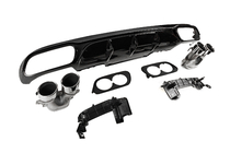 Mercedes E-class W213 2016-2023 Rear diffuser with exhaust tips E53-Design Silver (for Base) photo 3