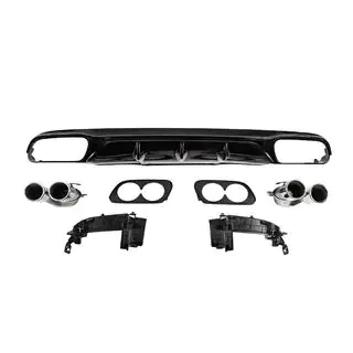 Rear diffuser with exhaust tips E53-Design Silver (for Base) photo 1