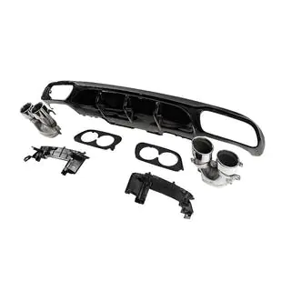 Rear diffuser with exhaust tips E53-Design Silver (for Base) photo 2