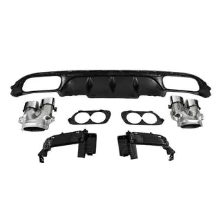 Rear diffuser with exhaust tips E53-Design Silver (for Base) photo 4