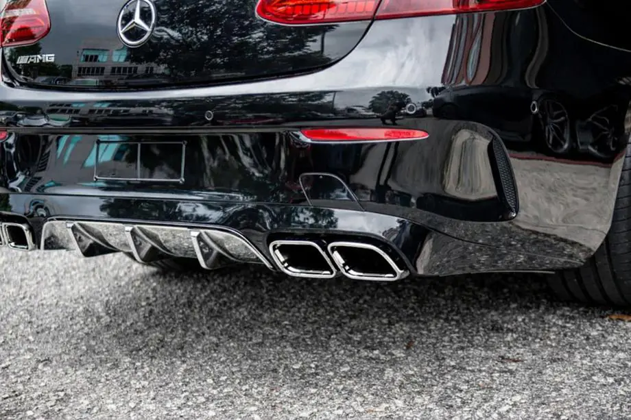 Mercedes E-class coupe C238 2016-2024 Rear Diffuser Black with Chrome Tips (AMG63 Design) Image