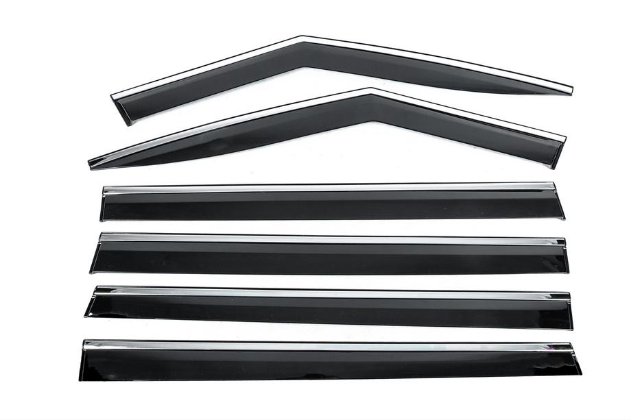 Hyundai Santa Fe 5 2023- Window Deflectors with Chrome Trim Niken Luxury (6 pcs) Image